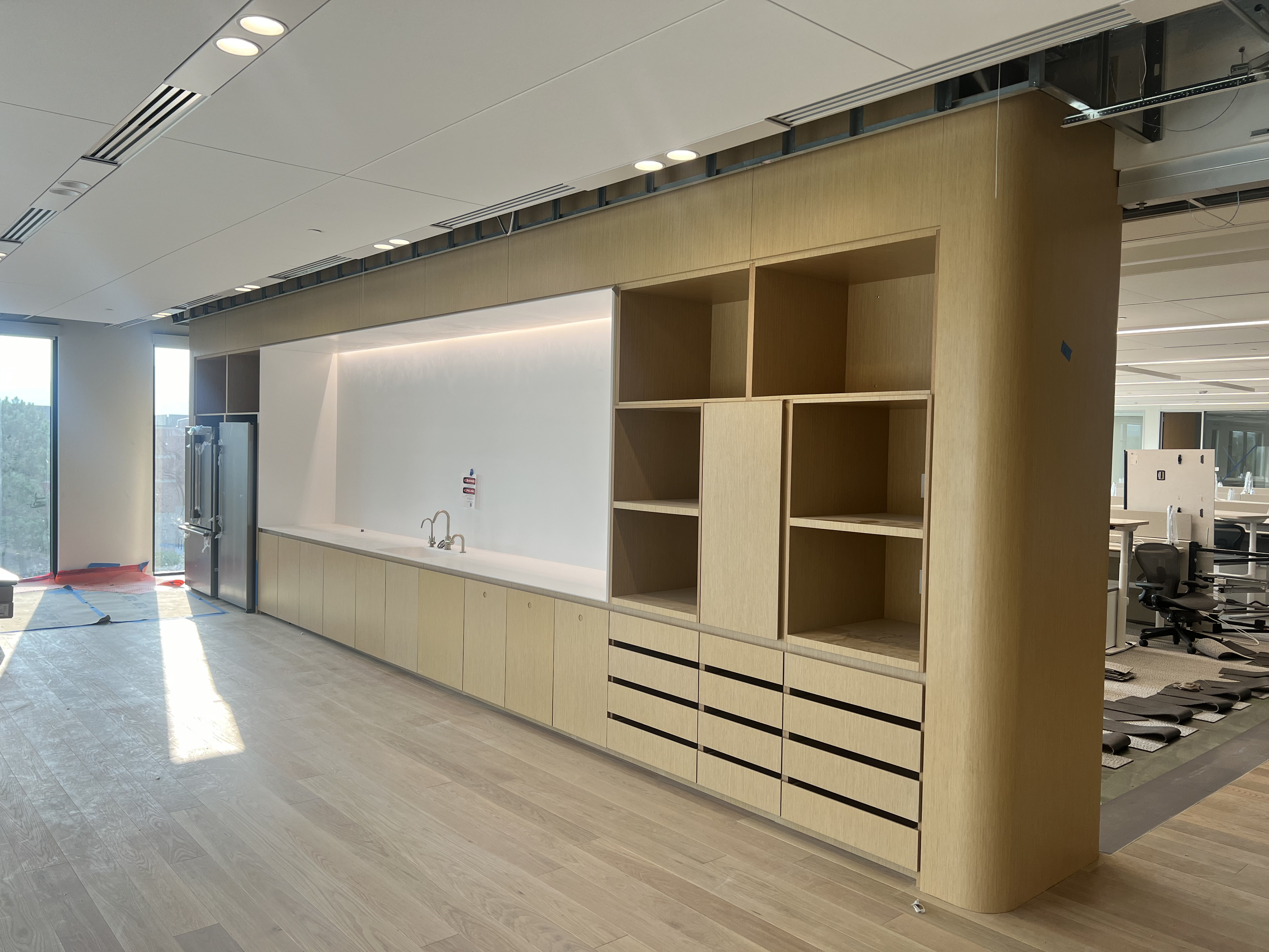 Office millwork and kitchenette